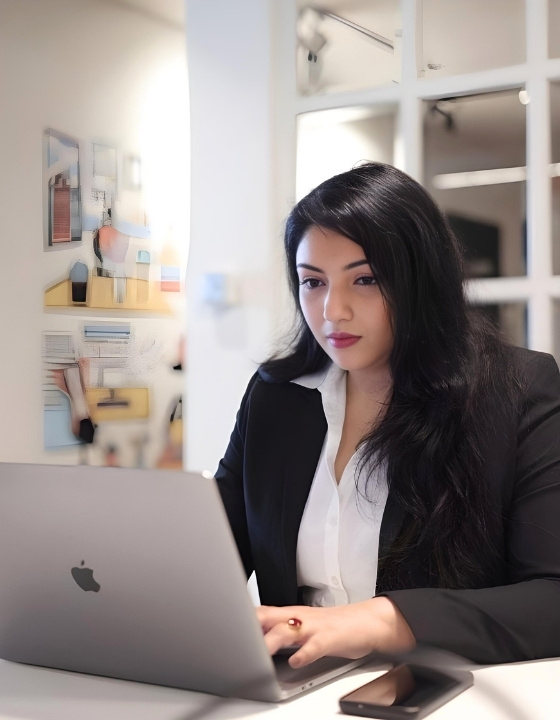 Professional Woman working in PNP Private Cabin